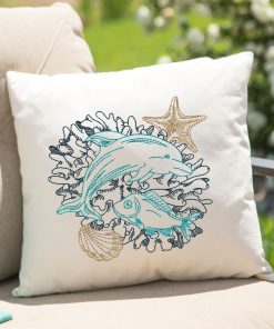 Colorful Dolphin Sketch Embroidery Design