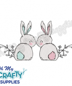 Double Sketch Bunny Embroidery Design
