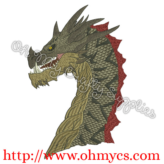 Dragon Head Embroidery Design