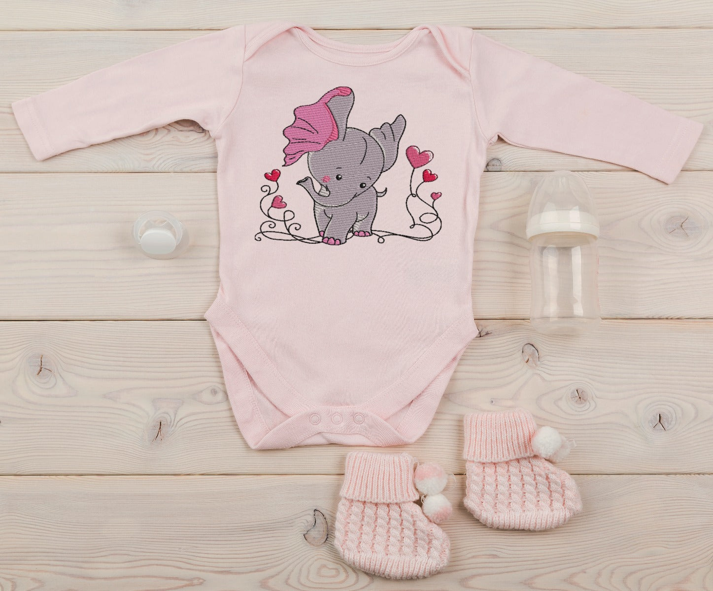 Dreamy Elephant Embroidery Design