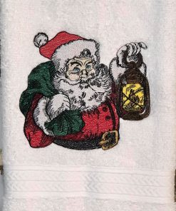 Detailed Santa Claus Colored Sketch Embroidery Design