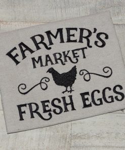 Farmer's Market Fresh Eggs Embroidery Design