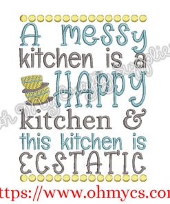 Ecstatic Kitchen Embroidery Design