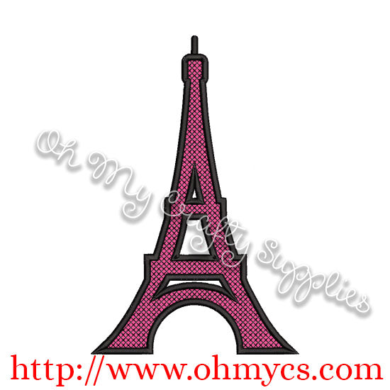 Eiffel Tower Applique Design / Paris / France