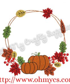 Fall Pumpkin Frame Embroidery Design