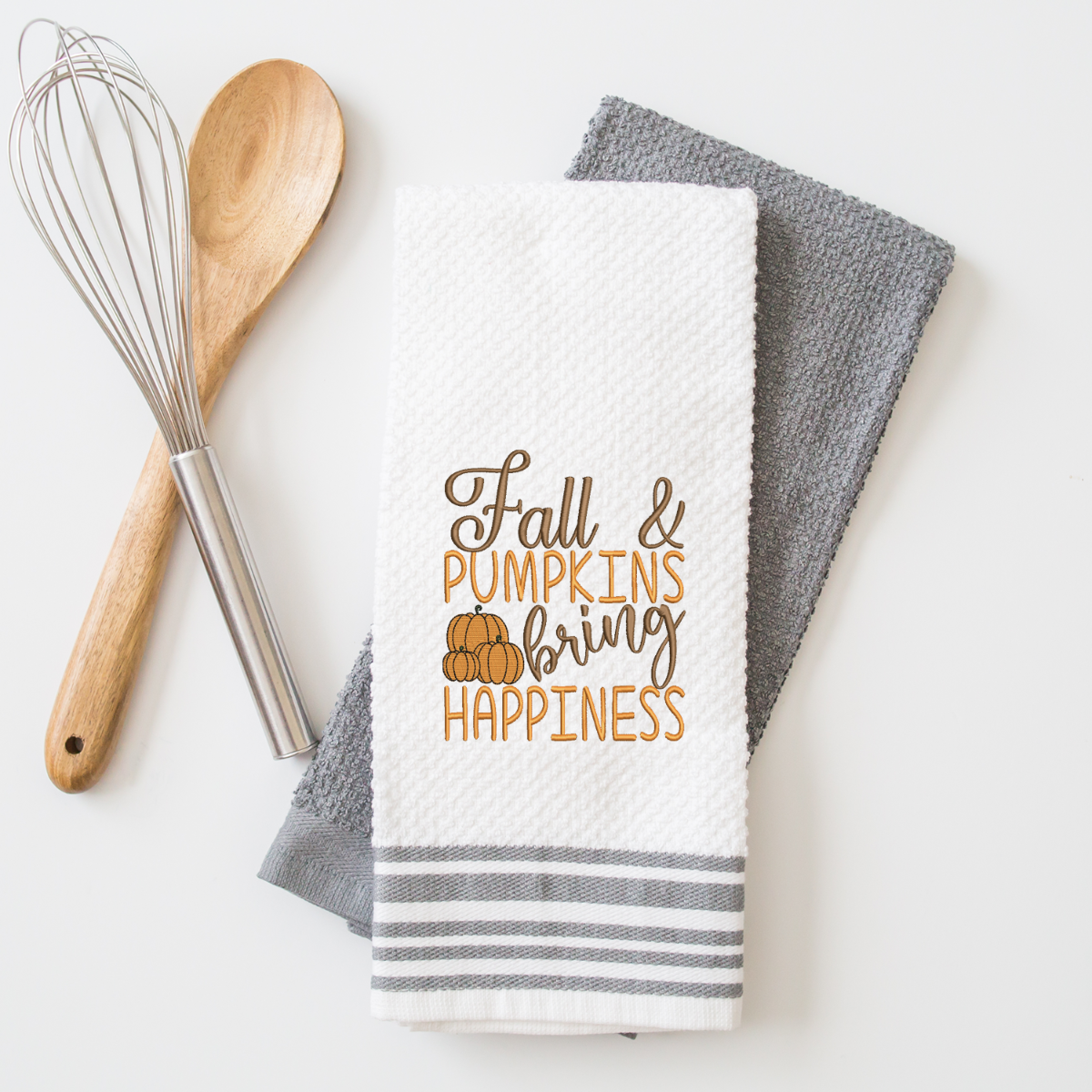 Fall and Pumpkins Happiness Embroidery Design