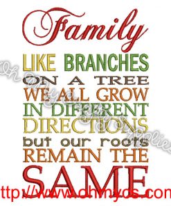 Family Tree Embroidery Design