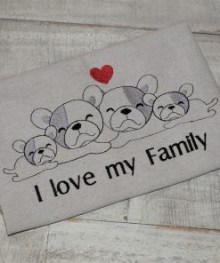 I love my family dogs Embroidery Design