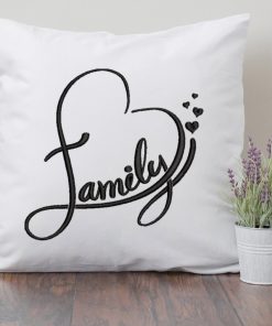 Family Heart Embroidery Design
