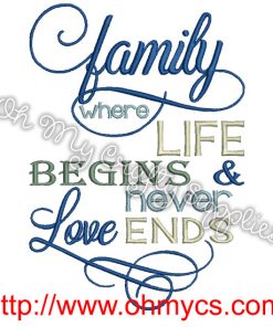 Family Love Embroidery Design