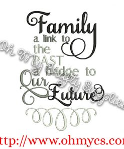 Family Time Line Embroidery Design