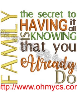 The Family Secret Embroidery Design