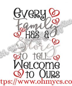 Every Family's Story Embroidery Design
