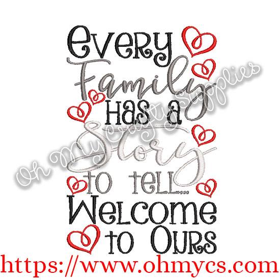 Every Family's Story Embroidery Design
