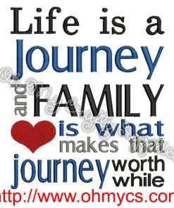 Family Journey Embroidery Design