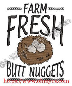 Farm Fresh But Nuggets Embroidery Design