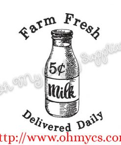Sketch Farm Fresh Milk Embroidery Design