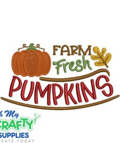 Farm Fresh Pumpkins Embroidery Design