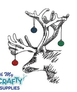 Ornament Reindeer Embroidery Design