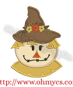 Female Scare Crow Applique Design