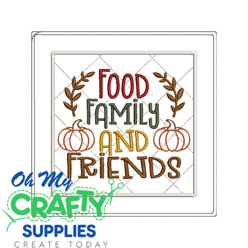 Food Family Friends Potholder Embroidery Design (AB)