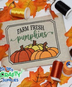 Farm Fresh Pumpkins Frame 8423 Embroidery Design
