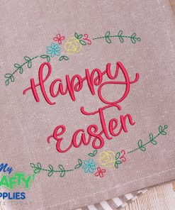 Floral Happy Easter 2021 Embroidery Design