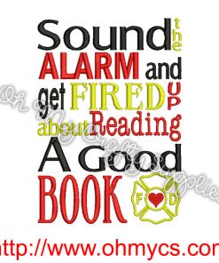 Firetruck Book Embroidery Design