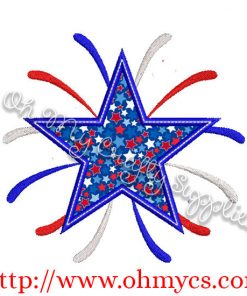 Firework Star Applique Design