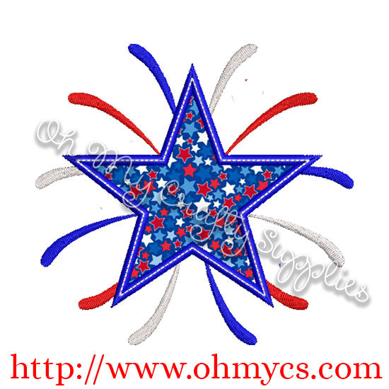 Firework Star Applique Design