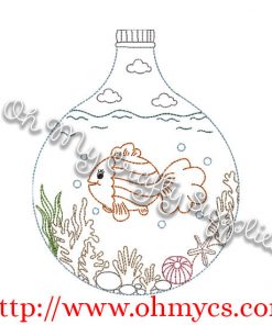 Fish Bowl Embroidery Design