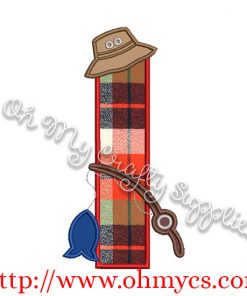 Fishing I Applique Letter Design