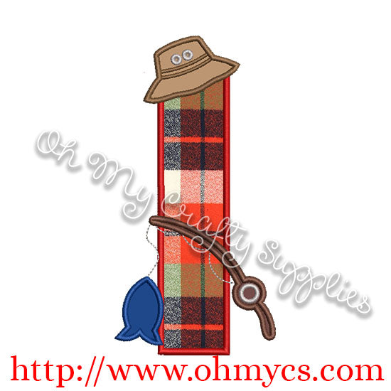 Fishing I Applique Letter Design