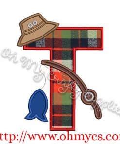 Fishing T Applique Letter Design