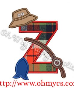 Fishing Z Applique Letter Design