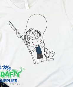 Fishing Boy Embroidery Design