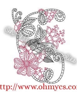 Floral Arrangement Embroidery Design