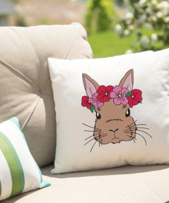 Floral Crown Bunny Embroidery Design