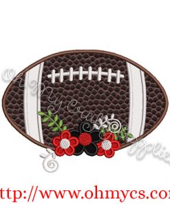 Floral Football Applique Design