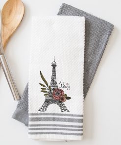 Floral Paris Tower Embroidery Design