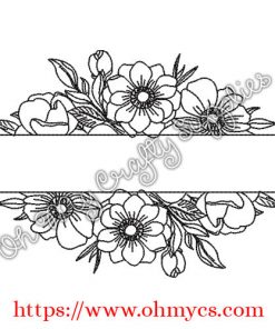 Floral Split Embroidery Design