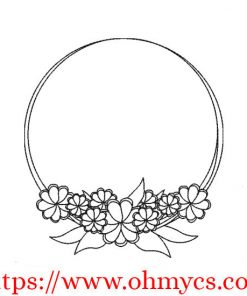 Floral Hoop Frame Embroidery Design