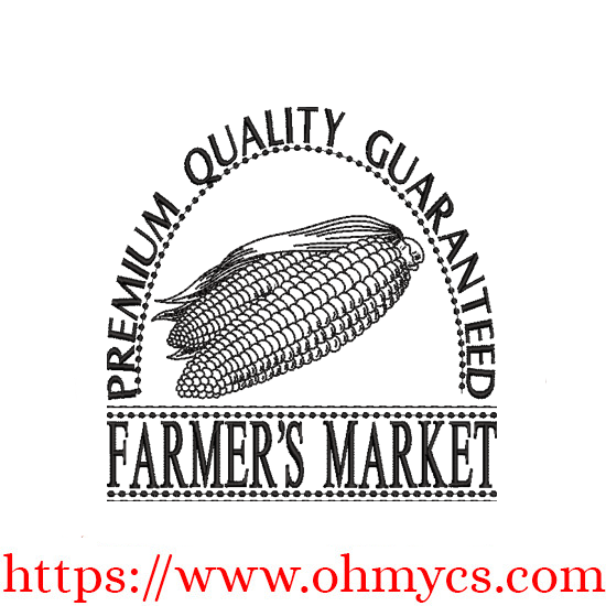 Farmer's Market Corn Embroidery Design