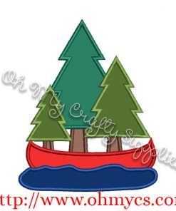 Forest Canoe Applique Design / Camp / Camping