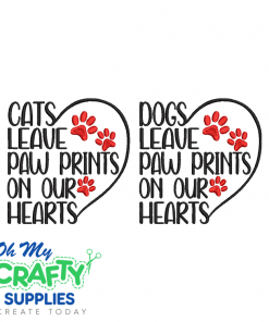 Paw Prints on our hearts Bundle Embroidery Design