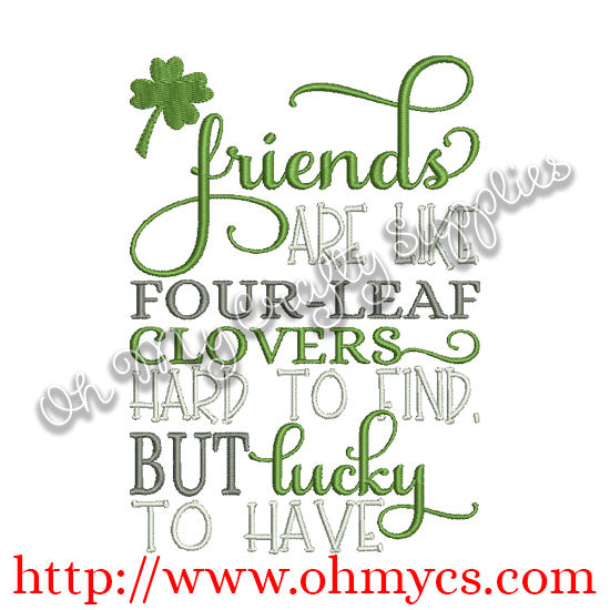 Friends like Clovers Embroidery Design
