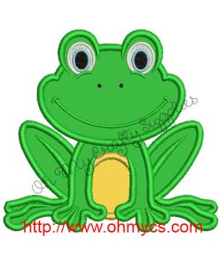 Frog Applique Embroidery Design