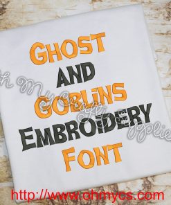 Ghost and Goblins Embroidery Font (BX Included)