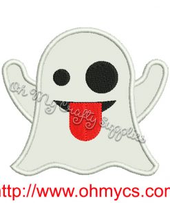 Ghost Emoji Applique Design