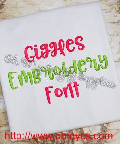 Giggles Embroidery Font (BX Included)